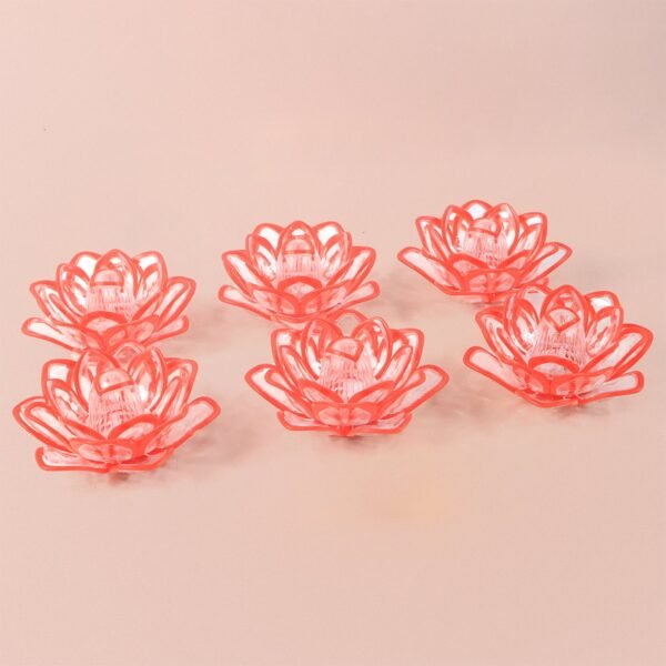 Set of 6 Lotus Shaped LED Flameless Decorative Candles