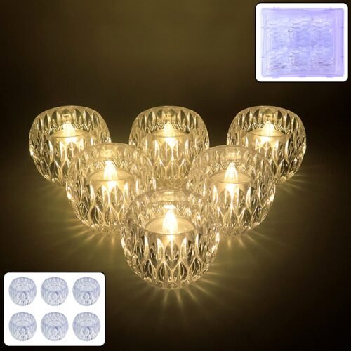 Led-lamp-01_1176ee84-3194-4b80-9abb-24ec3ea02497.jpg Crystal Design LED Tealight Candles (6 Pc / Set)