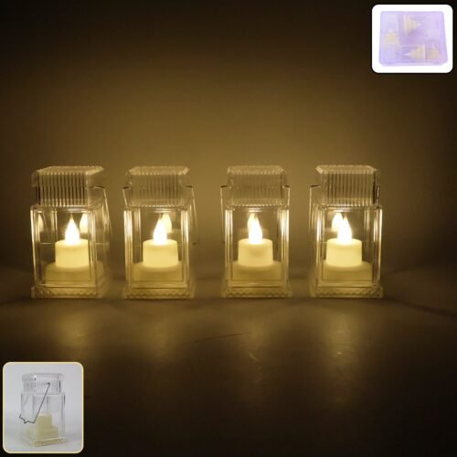 LED Flameless Lantern Style Decorative Candles (4 Pc)