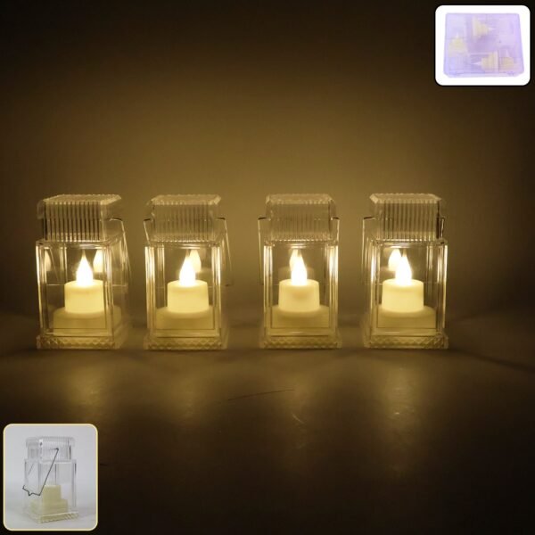 LED Flameless Lantern Style Decorative Candles (4 Pc)