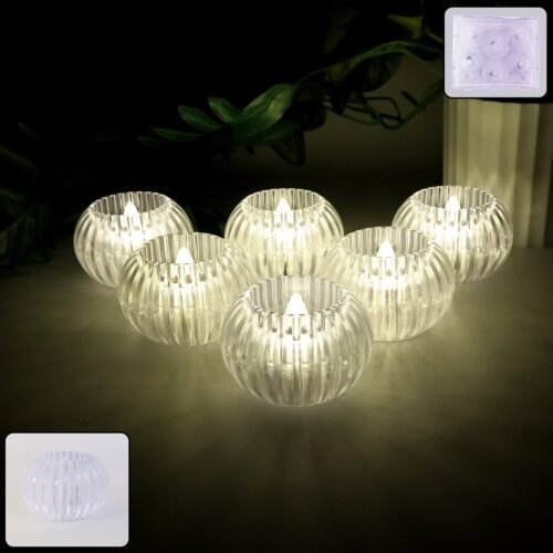 LightDiya-WOSKU-01.jpg Crystal Design LED Flameless Tealight Candles (6 Pc)