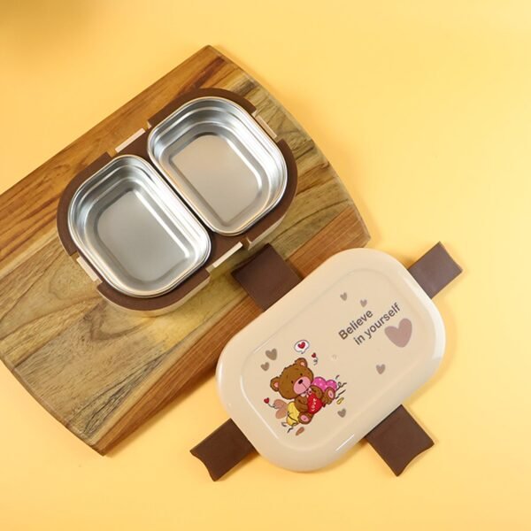 Lunch-Box-04_f764e41b-bb8c-4183-97d2-c6328e4ccd79.jpg Cute Teddy Printed Kids Lunch Box (500Ml / 1 Pc)