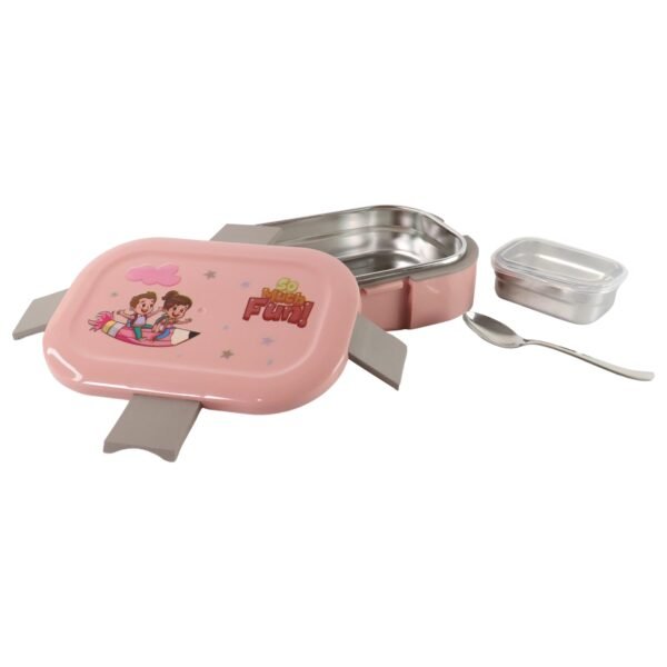 Kids Cartoon Lunch Box Set with Stainless-Steel Inner Tray (1 Set)