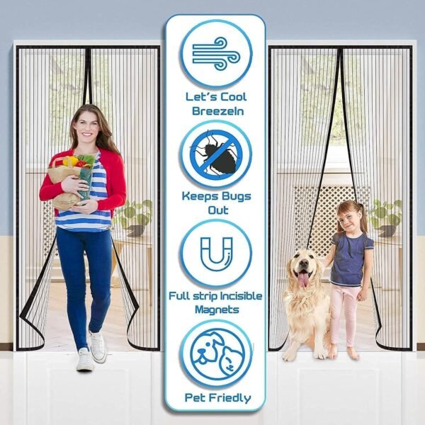 Magic Mesh Hands-Free Screen Door Instant Opening (1 Set)