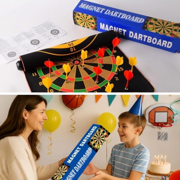 Magnet-Dartboard-04.jpg Magnetic Roll-Up Dartboard Game - (12-inch / Set)