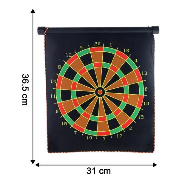 Magnet-Dartboard-size.jpg Magnetic Roll-Up Dartboard Game - (12-inch / Set)
