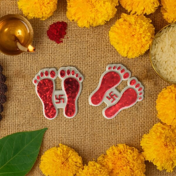 MataCharan-05.jpg Decorative Goddess Laxmi Footprint Sticker - (Set)