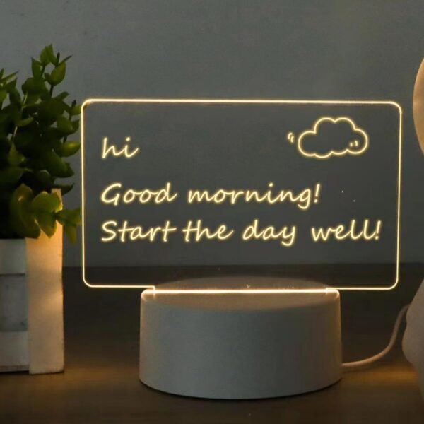 MessageBoardLED-03.jpg LED Acrylic Writing Message Board Night Lamp with Marker Pen
