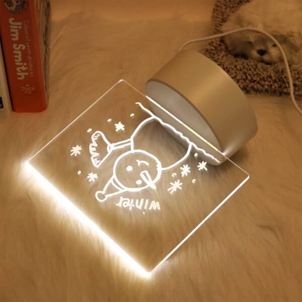MessageBoardLED-05.jpg LED Acrylic Writing Message Board Night Lamp with Marker Pen