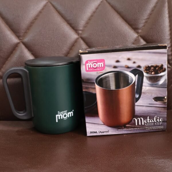 Metalic-Steel-Cup-08.jpg Supermom Metallic Stainless Steel Insulated Mug with Lid Approx 300Ml (1 Pc)