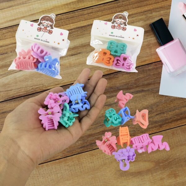 Plastic Small Hair Clips Girls Kids Hair Accessories (3 Pcs Set / Mix Color & Design)