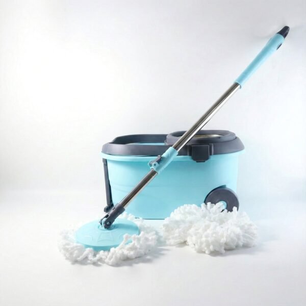 Steel Jari Bucket Mop Set with Microfiber Spin Mop (1 Set)