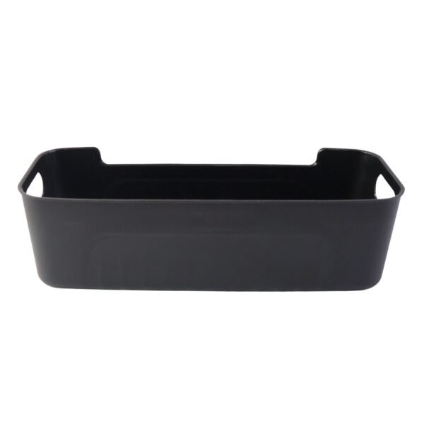 Black Plastic Storage Basket Tray Set (4 Pcs)