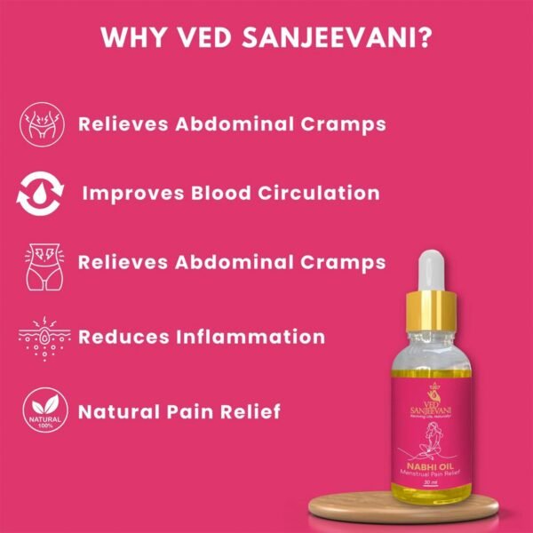 Ved Sanjeevani Nabhi Oil for Menstrual Pain Relief (30ML / 1 Pc)