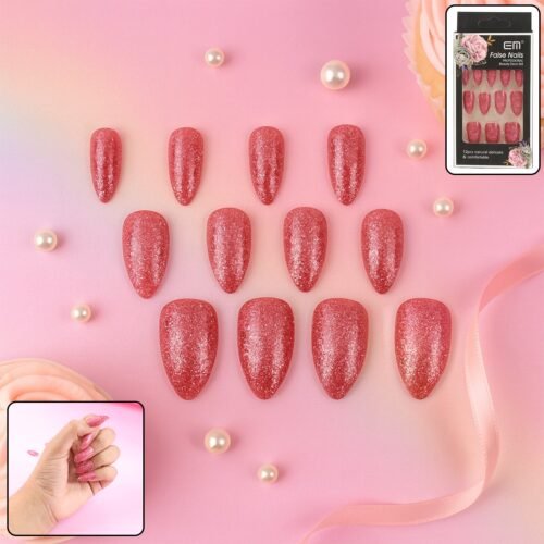 Glitter Press-On False Nails fake nails - (1 Set / Mix Color & Design)