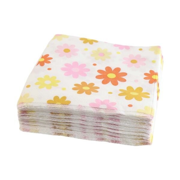 Floral Printed Paper Table Napkins – 50 Pc Disposable Soft Tissue  (26x26 Cm)