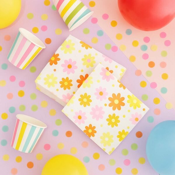 Floral Printed Paper Table Napkins – 50 Pc Disposable Soft Tissue  (26x26 Cm)