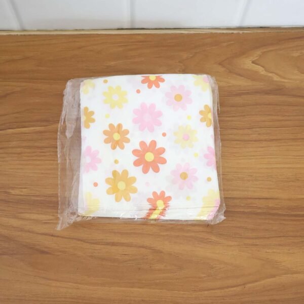 Floral Printed Paper Table Napkins – 50 Pc Disposable Soft Tissue  (26x26 Cm)