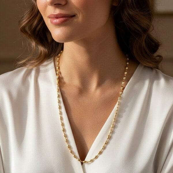 Necklace-02_5e191889-553e-45ae-894b-c98284ca906d.jpg Elegant Gold-Tone Oval Bead Necklace Chain for Women (1 Pc)