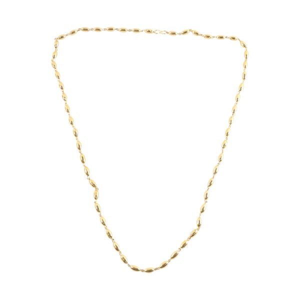Necklace-05_d7a635bd-eda1-44c2-beed-b8fab5168d95.jpg Elegant Gold-Tone Oval Bead Necklace Chain for Women (1 Pc)