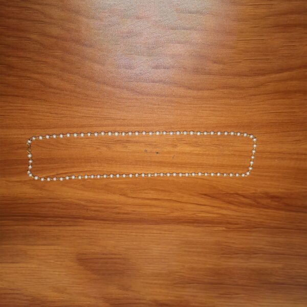 Elegant Pearl Beaded Long Necklace with Gold-Tone Link Chain (1Pc)