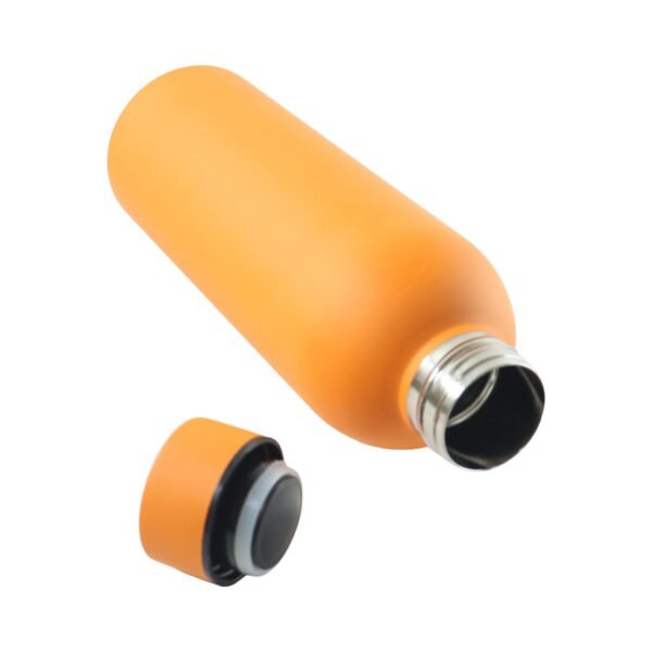 OrangeWaterBottle-04.jpg Stainless Steel Double Wall Vacuum-Insulated Drink Water (Orange / 500 ML Approx)
