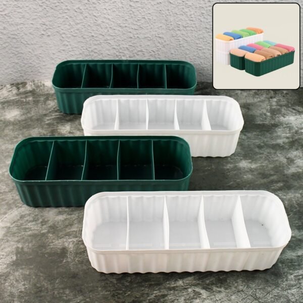 5 Compartments Socks / Handkerchief / Underwear Storage Boxes (pack of 4)
