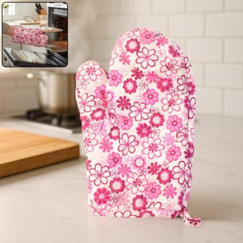 Oven-Mitt-and-Pot-Holder-01.jpg Designer Multicoloured Oven Mitt and Pot Holder (24 Cm)