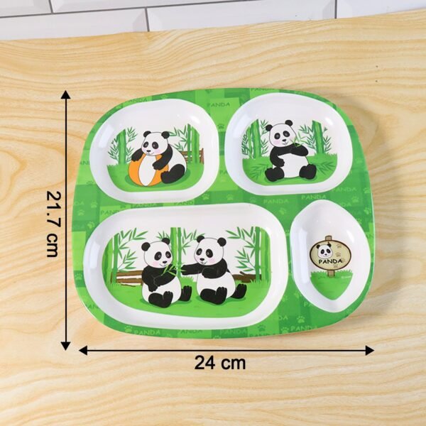 Panda-Plate-06.jpg Kids 4-Compartment Melamine Partition Plate (1 Pc / 24×22 Cm)