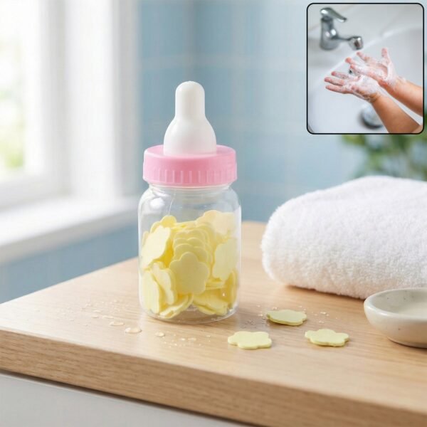 Paper-Soap-01.jpg Portable Baby Bottle Shape Hand Wash Soap Paper Sheets Set (1 Set)