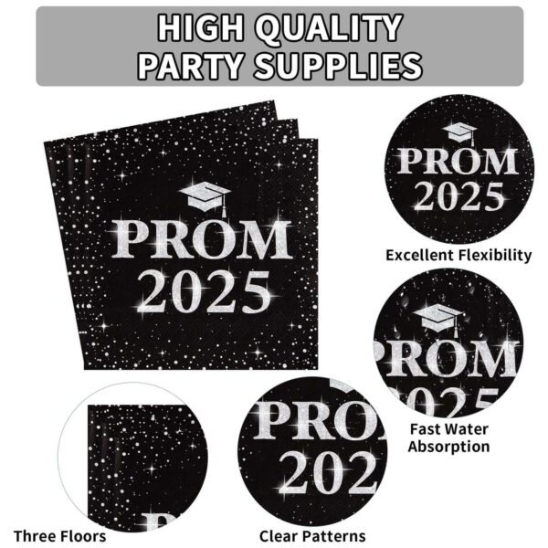 Prom 2025 Party Napkins (33 x 33 Cm / 100 Pc)