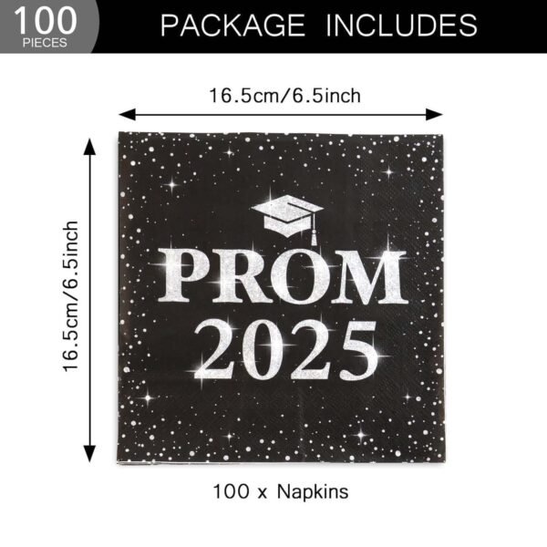 Prom 2025 Party Napkins (33 x 33 Cm / 100 Pc)