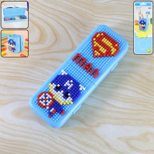 DIY Pixel Art Building Block Pencil Box (1 Set)
