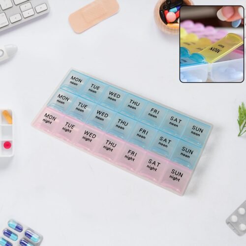 Pill-Box-01.jpg Weekly Pill Organizer Box with 21 Compartments (1 Pc)