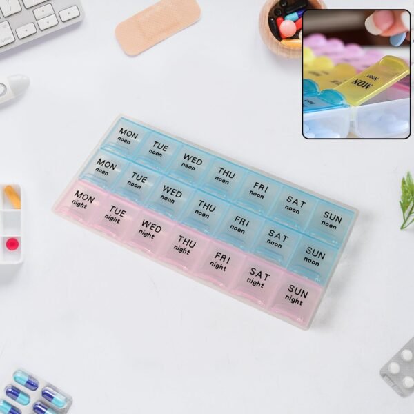 Weekly Pill Organizer Box with 21 Compartments (1 Pc)