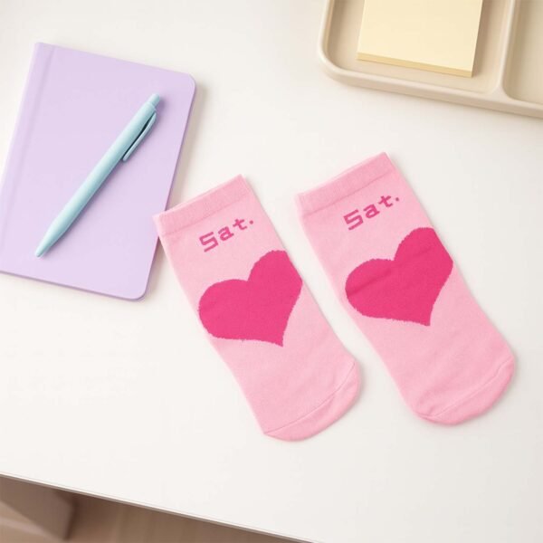 Pink-WOSKU-02.jpg Cute Heart Print Ankle-Length Socks (1 Pair)
