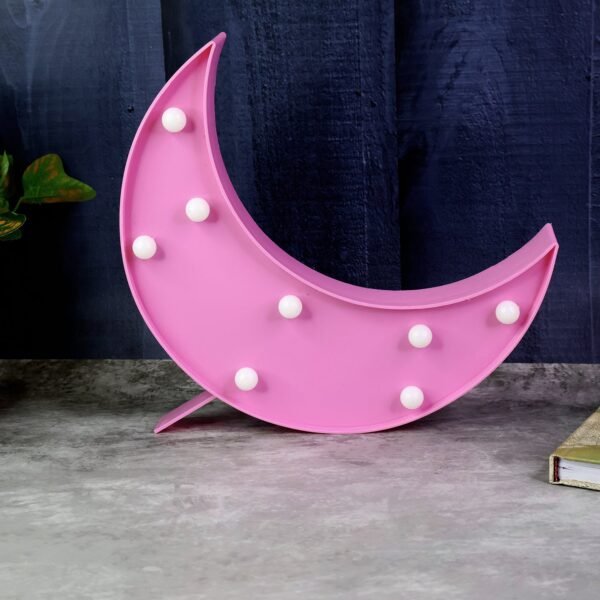 PinkMoonMarquee-02_4f3b5b7d-8327-41a1-9eca-18ffcb680e7a.jpg Moon Shaped LED Decorative Night Light (1 Pc)