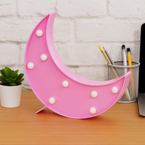 PinkMoonMarquee-03_f4676f8c-e096-481b-929d-daae5a12b8a7.jpg Moon Shaped LED Decorative Night Light (1 Pc)