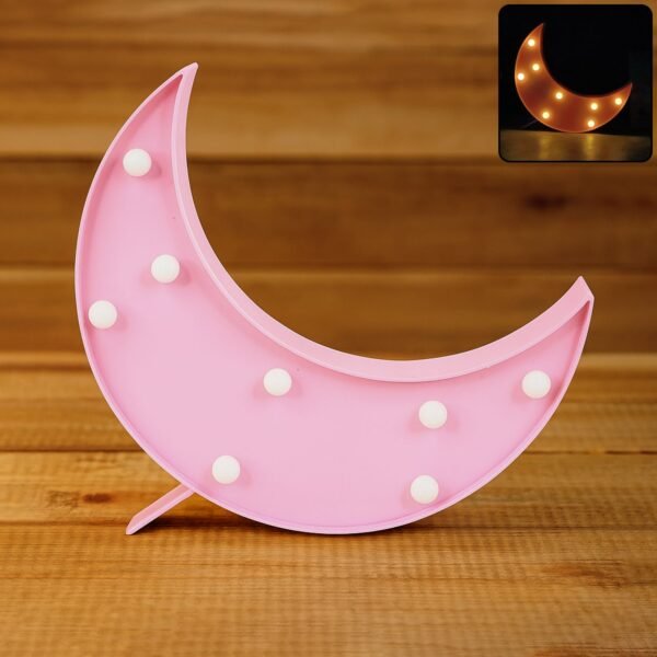 PinkMoonMarquee-WOSKU-01_efca1f8e-87d0-4cb5-862a-8ec0c4c53c2a.jpg Moon Shaped LED Decorative Night Light (1 Pc)
