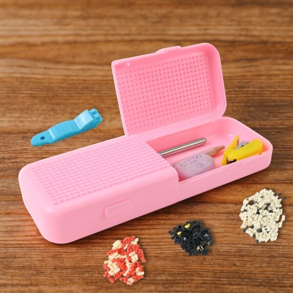 DIY Pixel Art Pencil Box with Building Blocks (1 Set)