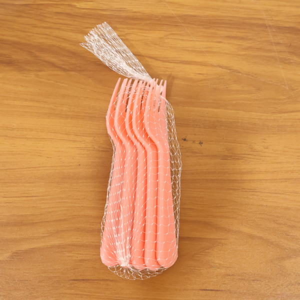 PinkReusableForks-live.png Plastic Fork Spoon, Baby Fork Spoon Dessert Spoon (5pc set)