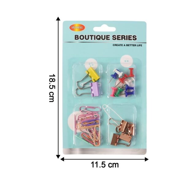 Office Stationery Clips and Pins Combo, 1 Set