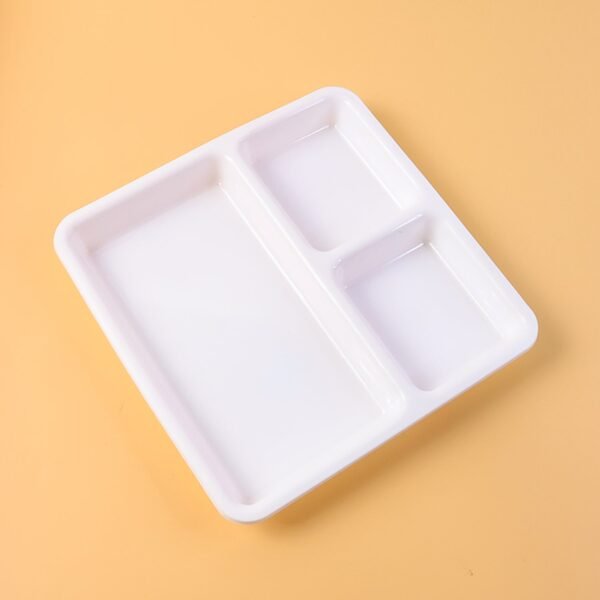 Plastic 3-Compartment Plate for Meal Serving