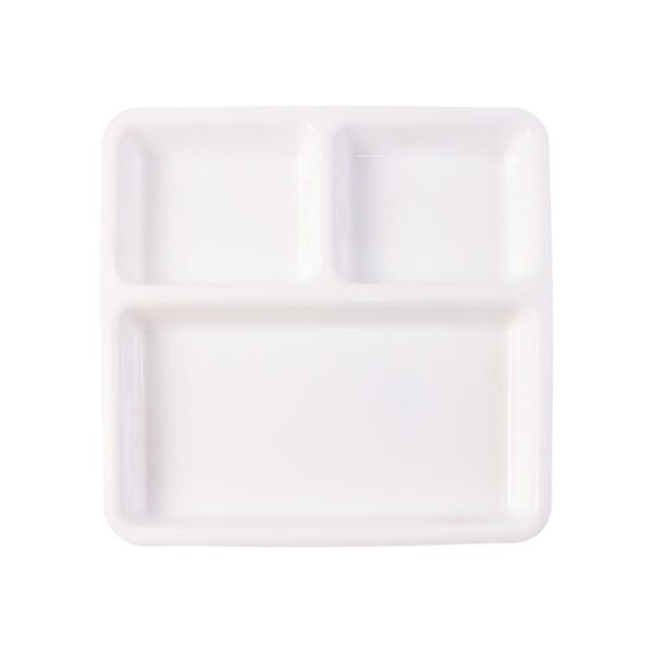 Plastic 3-Compartment Plate for Meal Serving