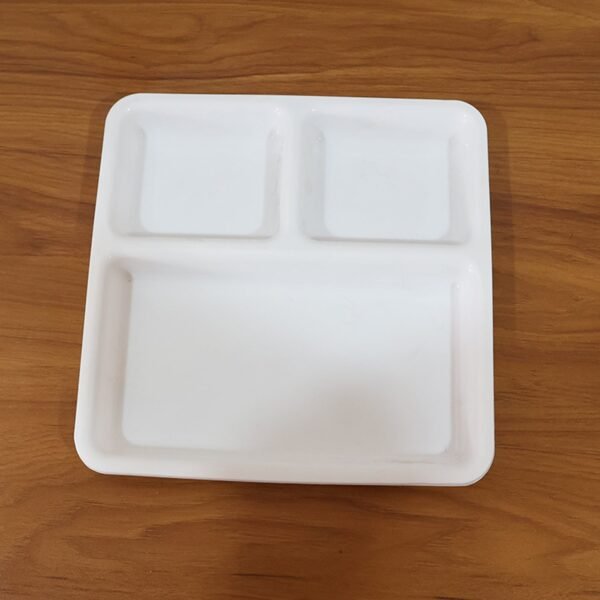 Plastic 3-Compartment Plate for Meal Serving