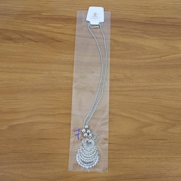 Elegant Peacock Design Oxidised Silver Finish Pendant Necklace (1 Pc)