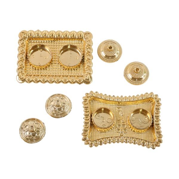 PoojaThali2-04.jpg Ornate Rectangular Pooja Tilak Plate - (Mix Design / 1 Pc)