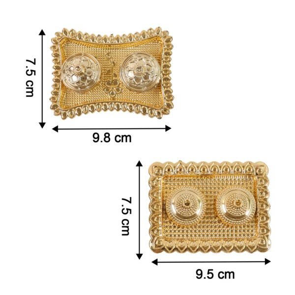 PoojaThali2-size.jpg Ornate Rectangular Pooja Tilak Plate - (Mix Design / 1 Pc)