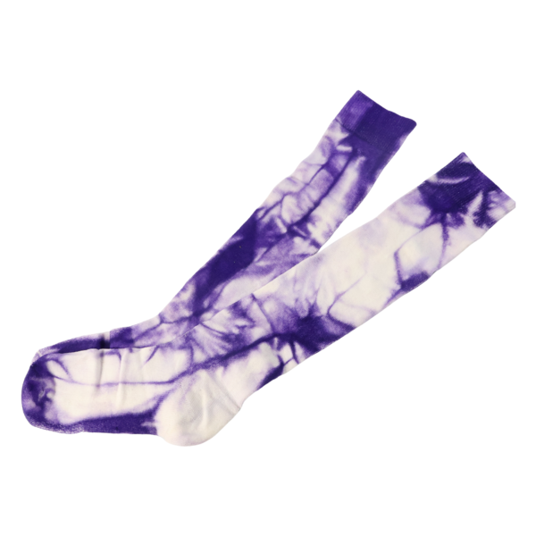 Purplesocks-04.png Purple & White Tie-Dye Long Socks (1 Pair)