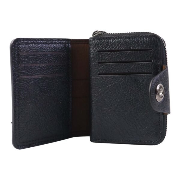 Premium Black Zip-Around Card Holder Wallet (1 Pc)